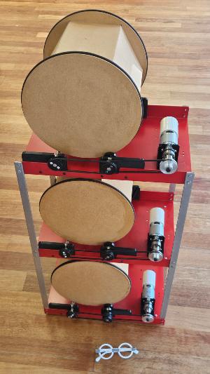 Tonneau à polir, 3 bases + 3 tonnelets