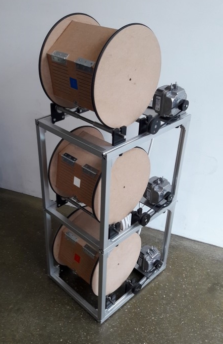 Tonneau à polir, 3 bases + 3 tonnelets